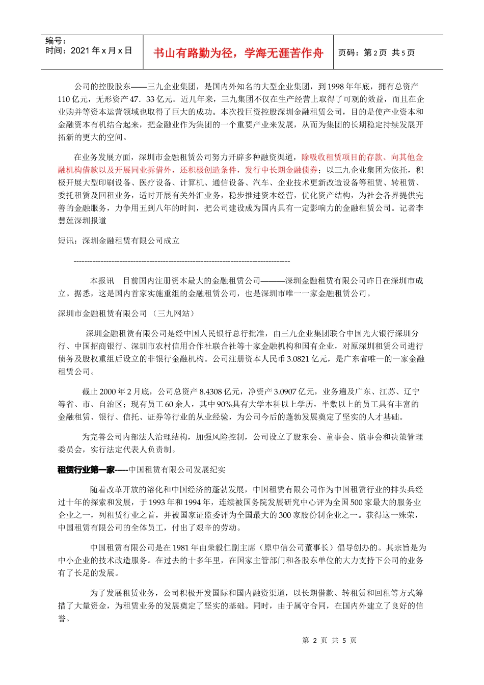 某公司金融租赁规划公司_第2页