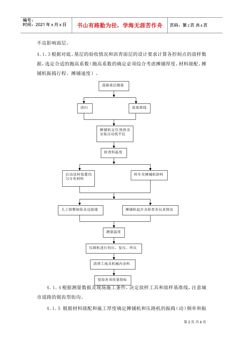 沥青砼路面机械摊铺作业指导书(DOC6页)_第2页