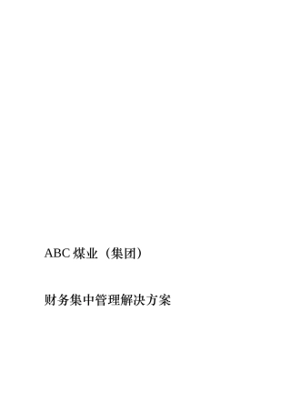 某煤业集团财务集中管理解决方案(doc 48页)