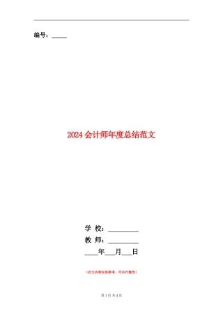 2024会计师年度总结范文
