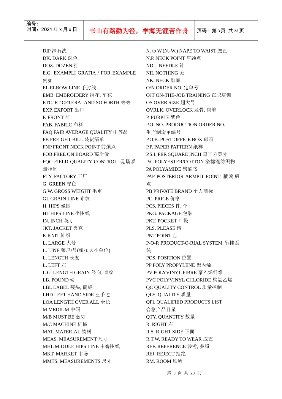 服装专业英语词汇_第3页