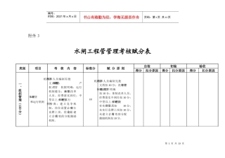 水闸工程管理考核标准
