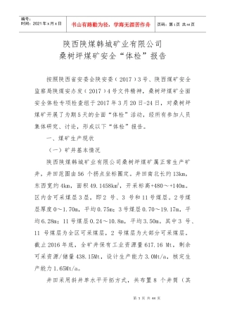 煤矿安全体检报告