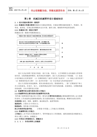 机械及机械零件设计基础知识