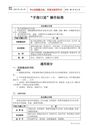 煤矿各工种手指口述操作标准(全文)(DOC31页)