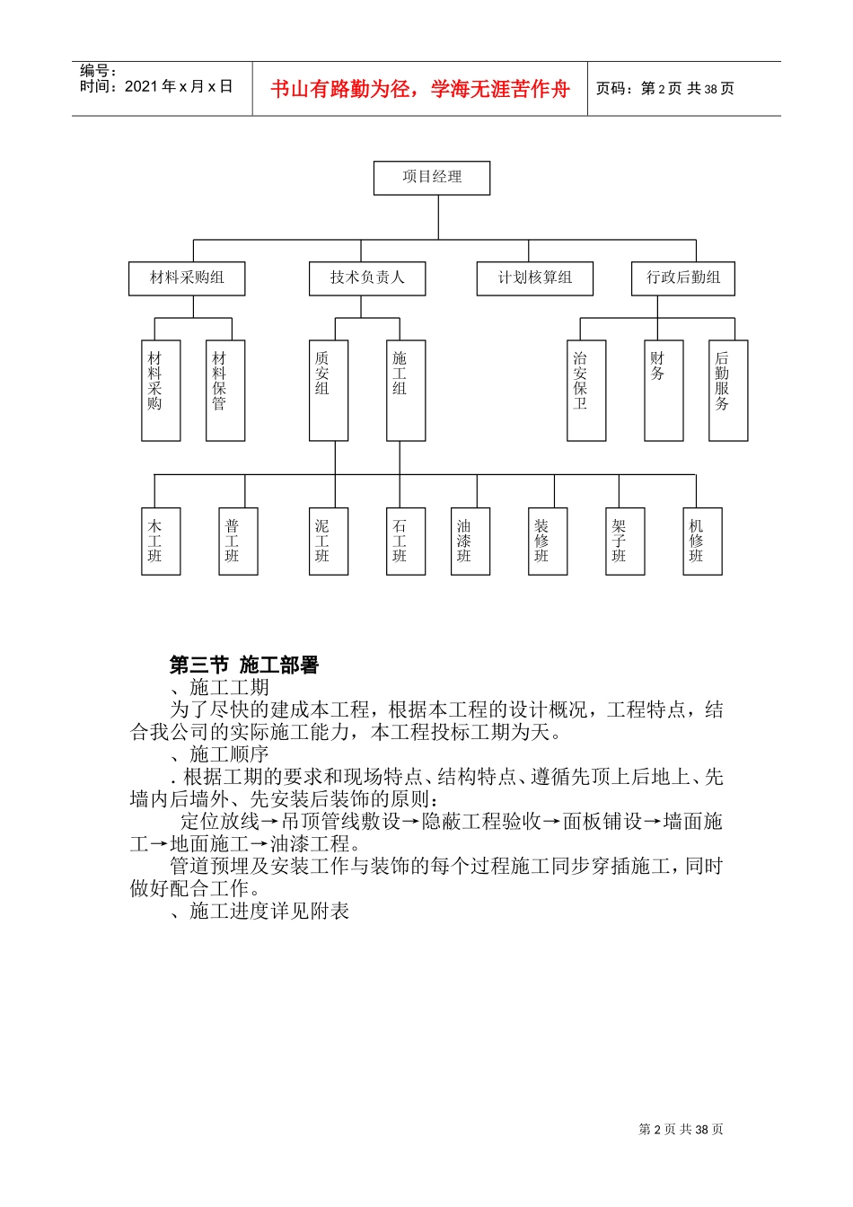 景宁县财税信息培训中心装饰工程施工组织设计方案(DOC70页)_第2页