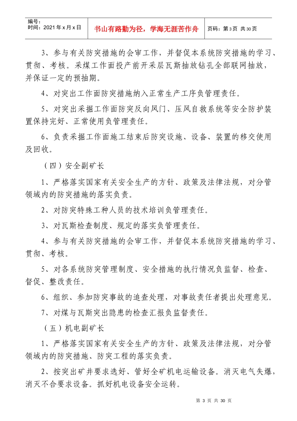 某煤业有限公司防突岗位责任制汇编_第3页