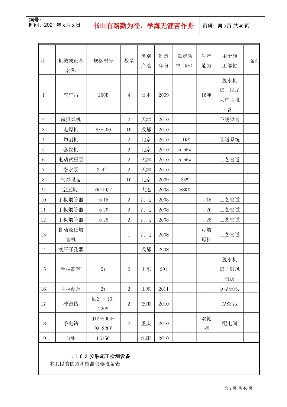 污水处理厂安装工程技术交底记录(DOC47页)_第3页