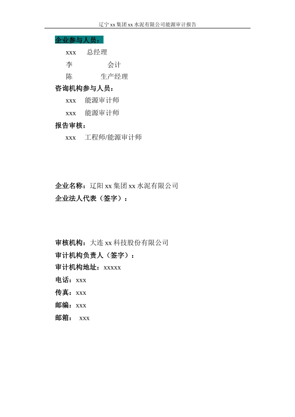 水泥有限公司能源审计报告_第2页