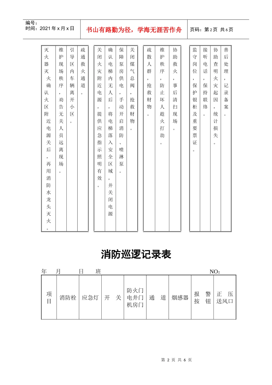 物业消防管理表格集汇_第2页