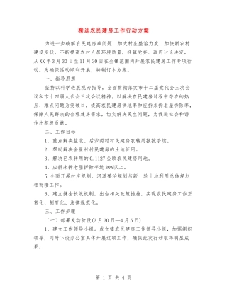 农民建房工作行动方案