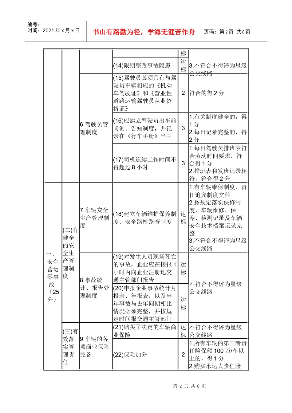 深圳市星级公交线路考核评定指标和评分办法 - 深圳市交通运输委员会_第2页