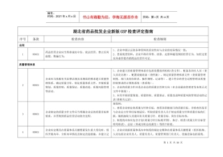 湖北省药品批发企业新版GSP检查评定指南