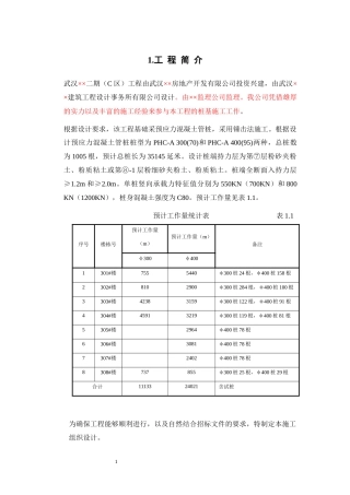 武汉某工程二期c组团桩基工程（锤击管桩）施工组织设计