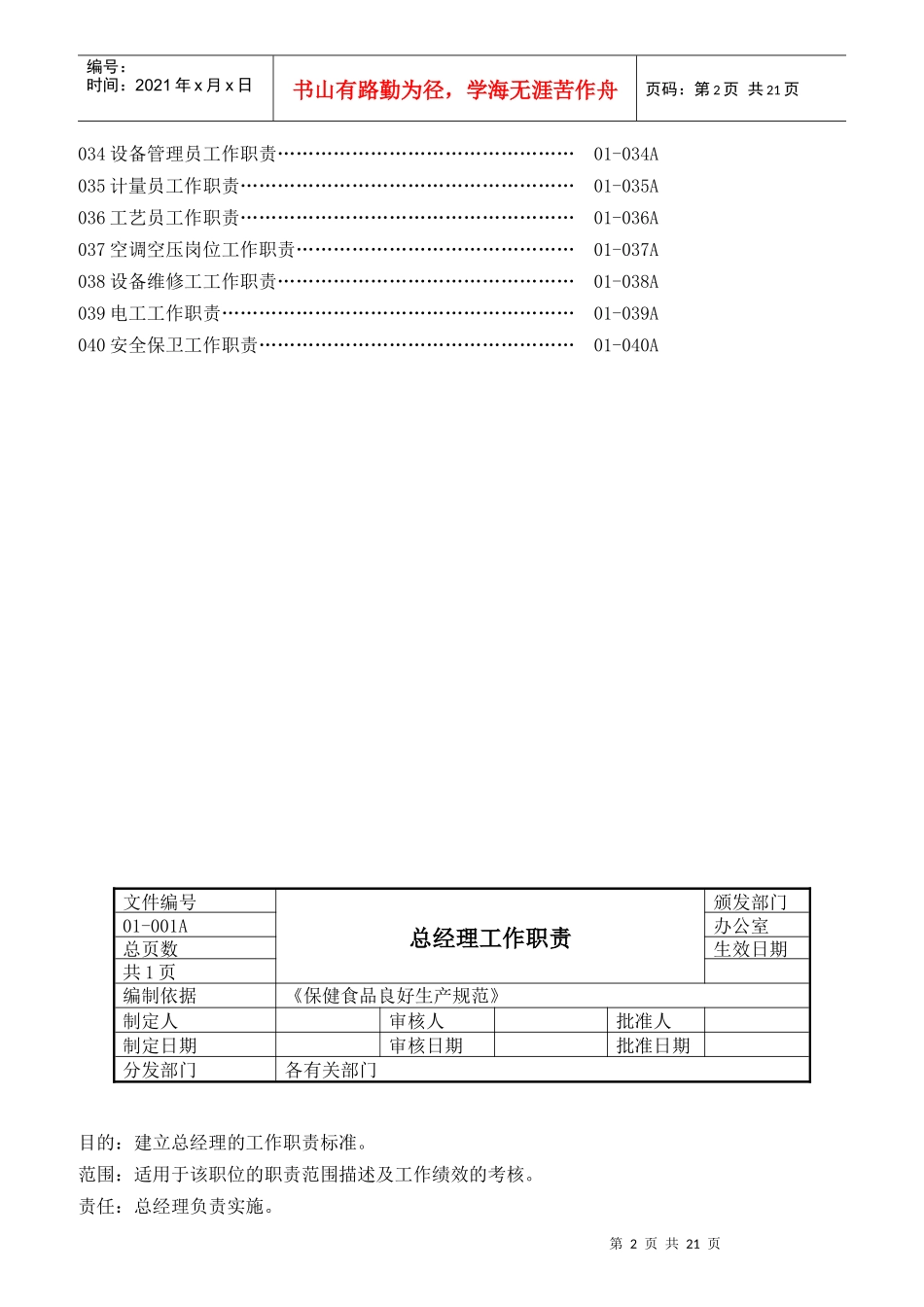 某药业有限公司岗位人员职责概述_第2页