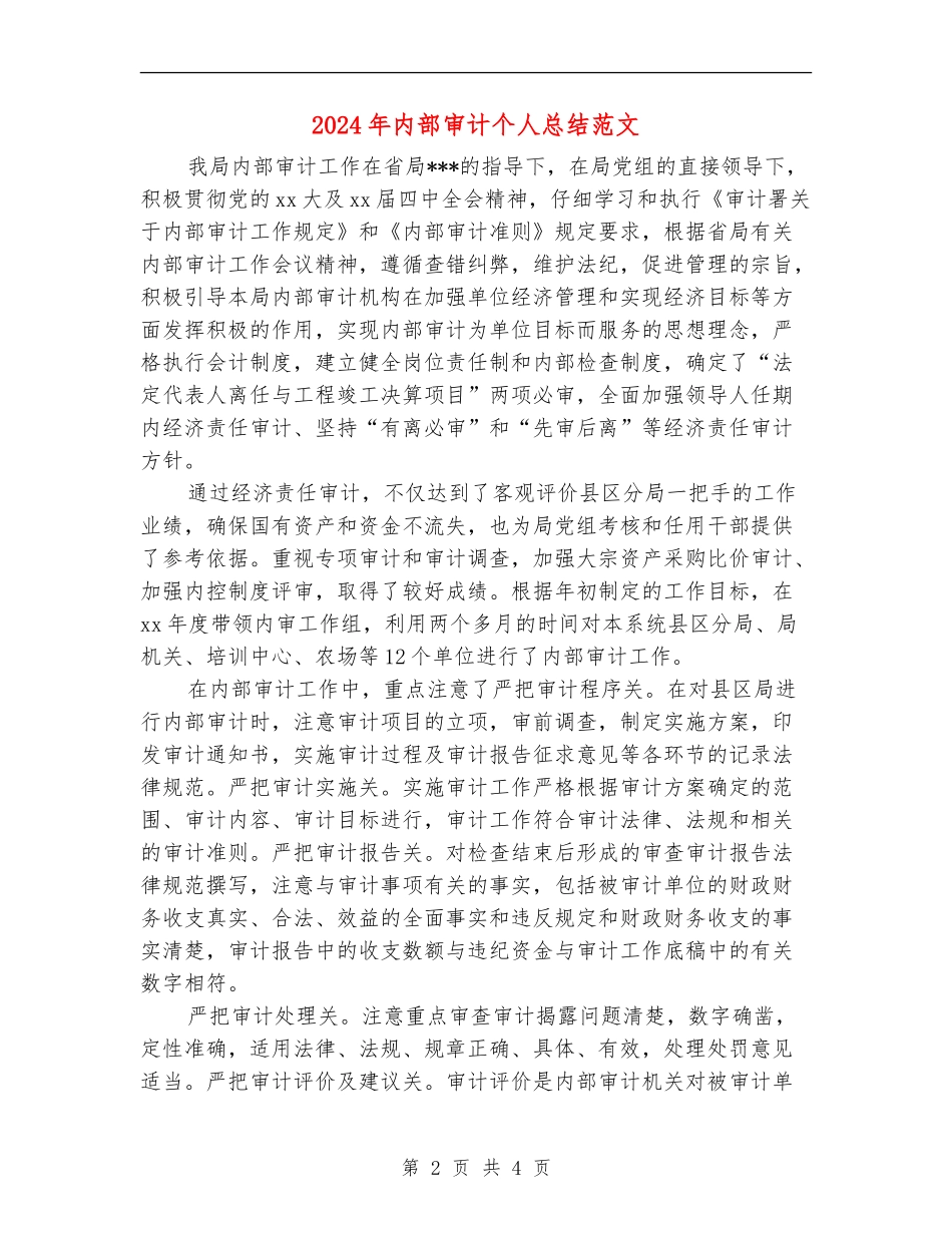 2024年内部审计个人总结范文_第2页