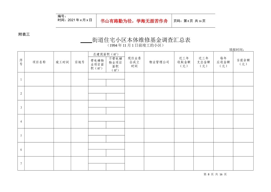 物业小区本体维修基金调查表_第3页