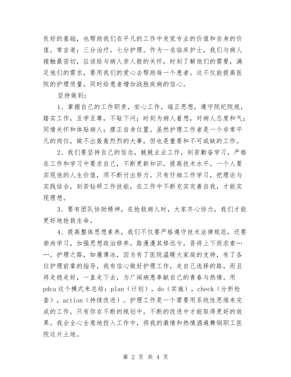 2024年度护士岗前培训个人总结与2024年度护士工作总结1汇编_第2页