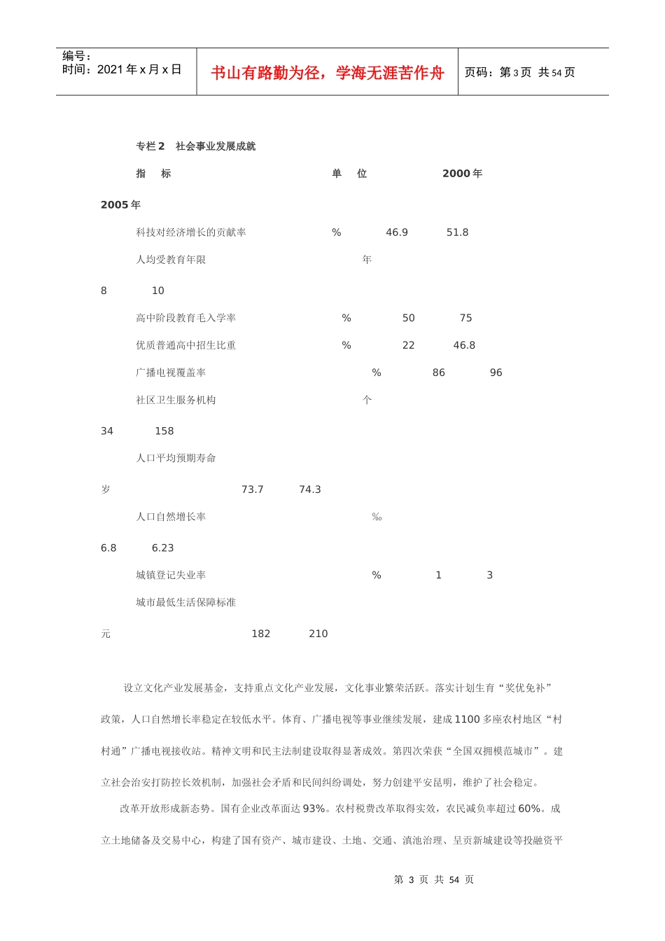昆明市国民经济和社会发展第十一个五年规划纲要(一)_第3页