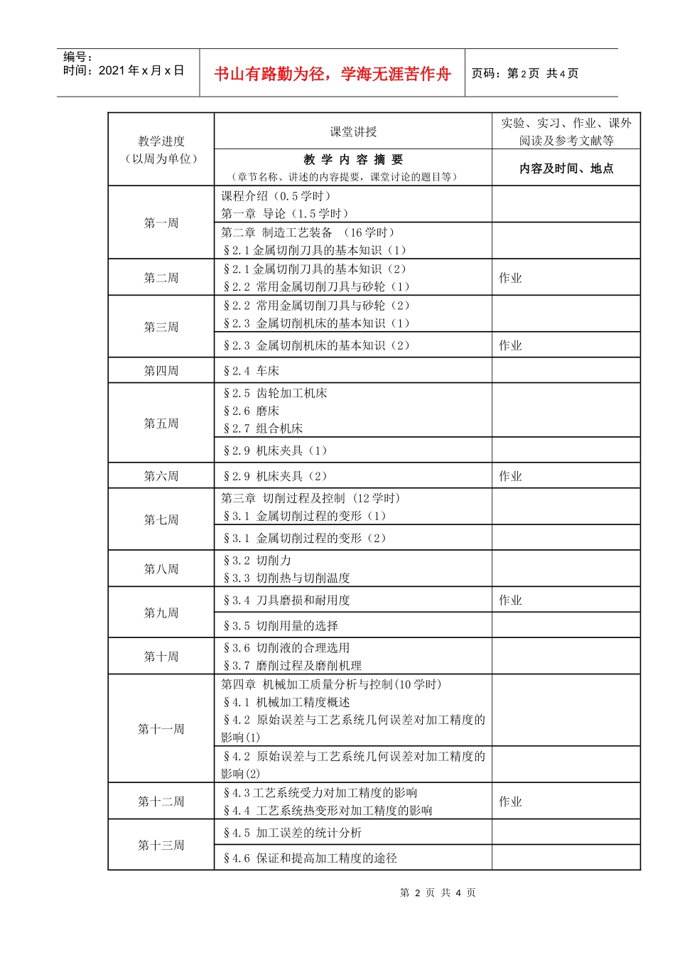 机械制造技术基础课程说明书_第2页
