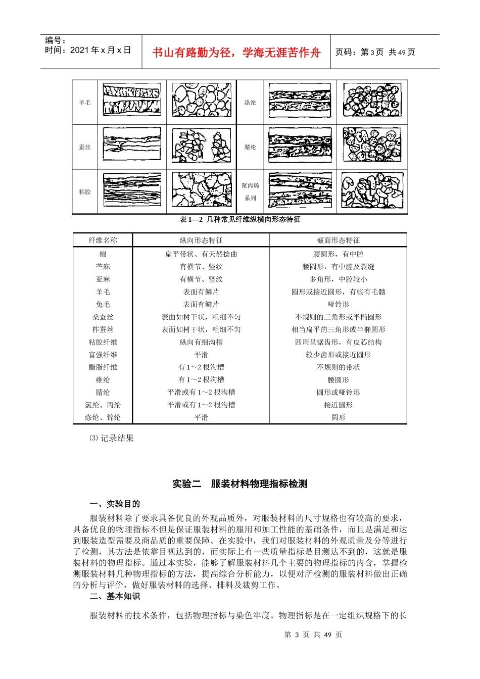 服装材料实验指导书--shihuaili_第3页