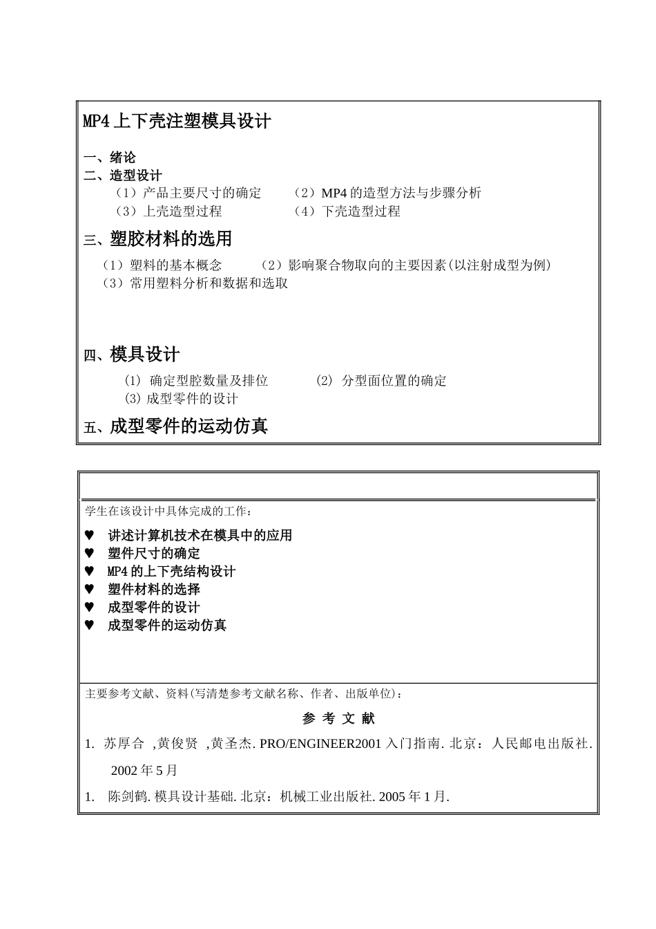 毕业设计说明书(论文)mp4上下壳注塑模具设计_第3页