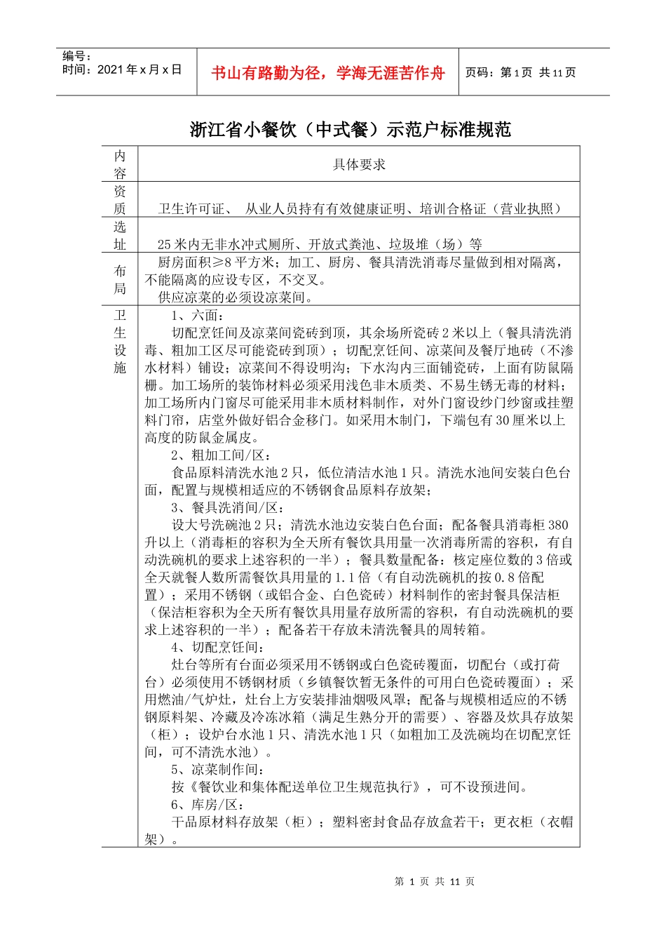 浙江省小餐饮中式餐示范户标准规范_第1页