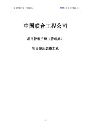 某工程公司项目使用表格汇总