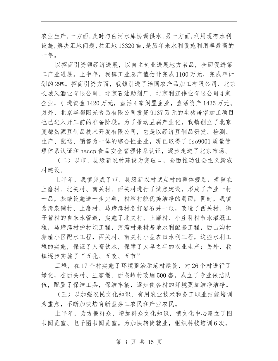 政府上半年工作总结模板4篇_第3页