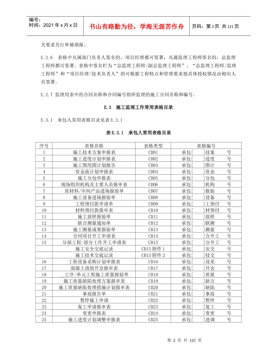 水利工程监理规范用表_第2页