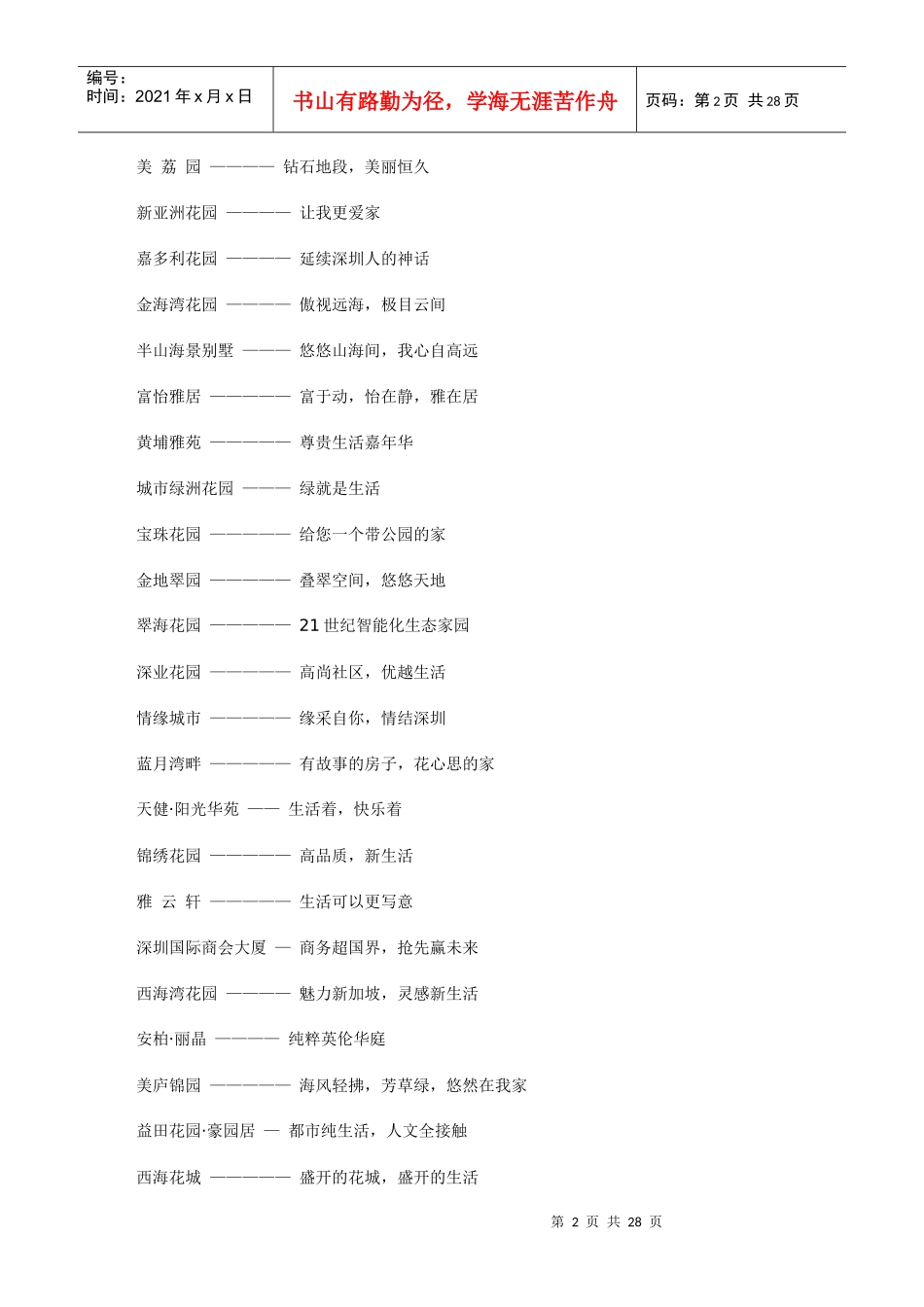 最新最全面的房地产广告语_第2页