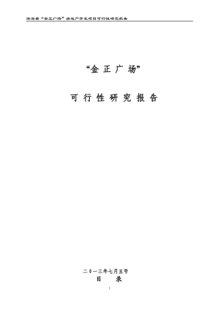某广场房地产开发项目可行性研究报告