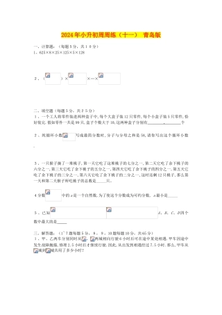 2024年小升初周周练(十一)-青岛版