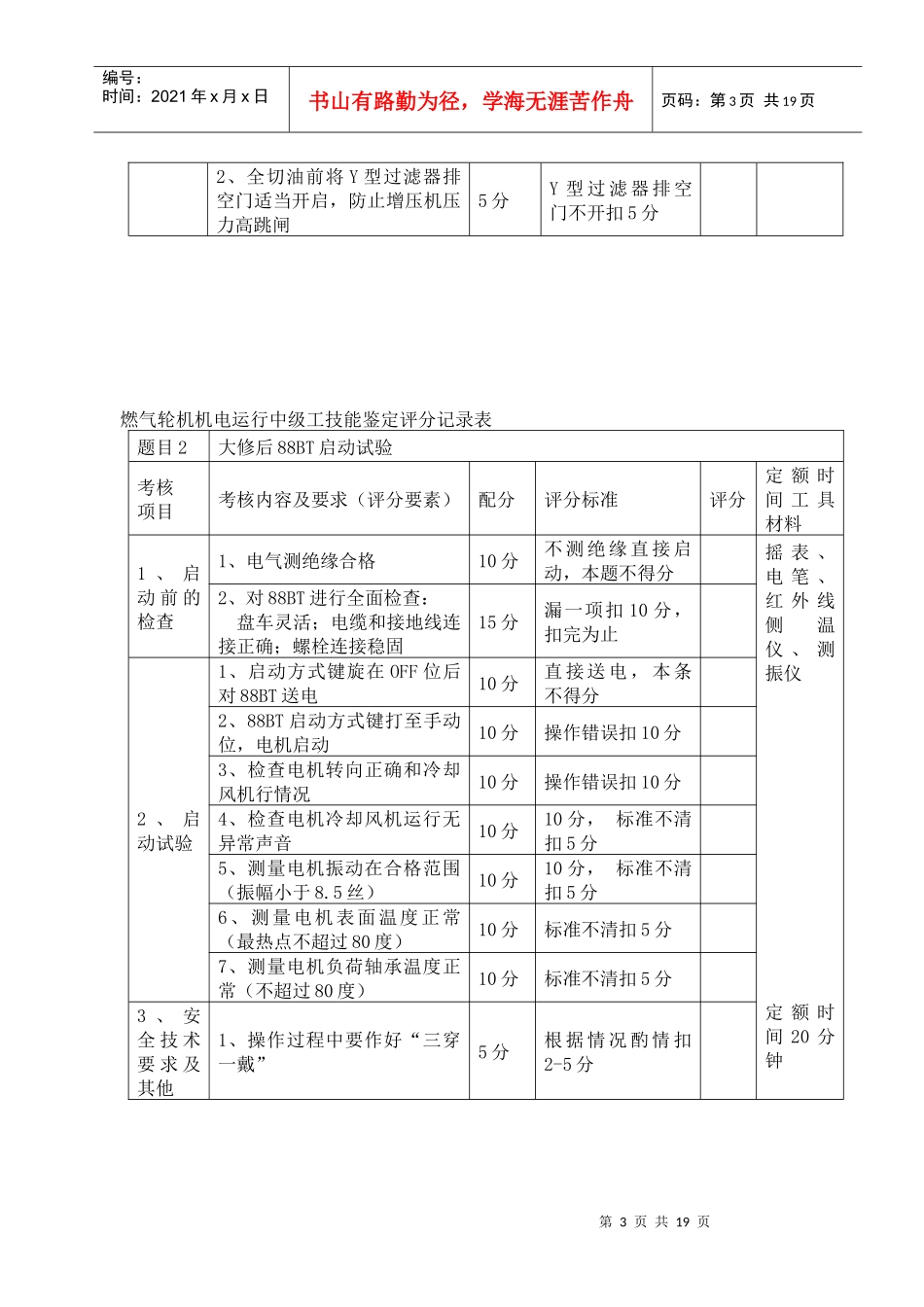 燃气轮机机电运行中级工技能鉴定实际题库_第3页