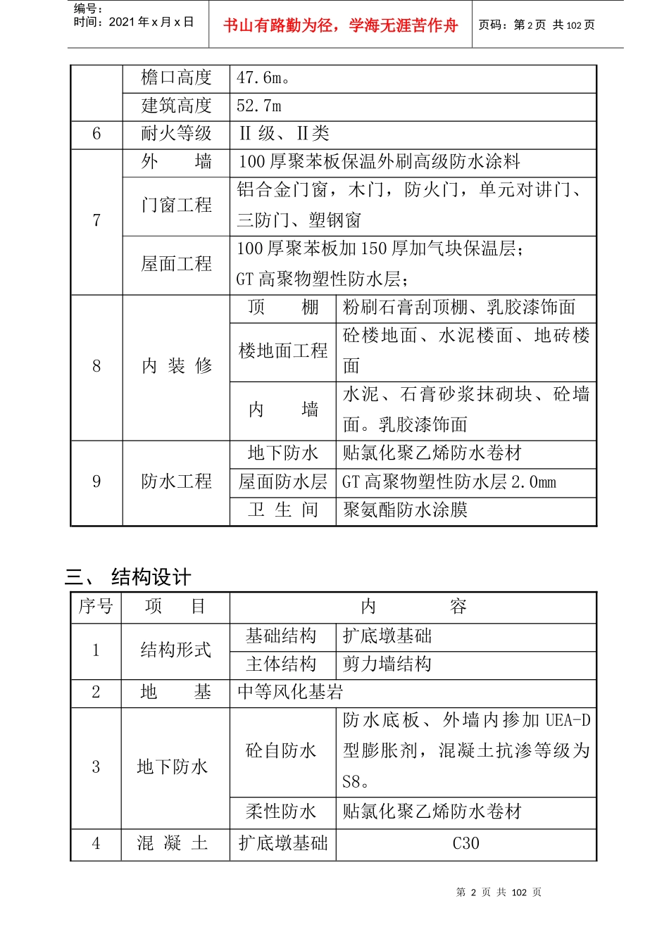 某住宅小区高层住宅楼施工组织设计_第2页