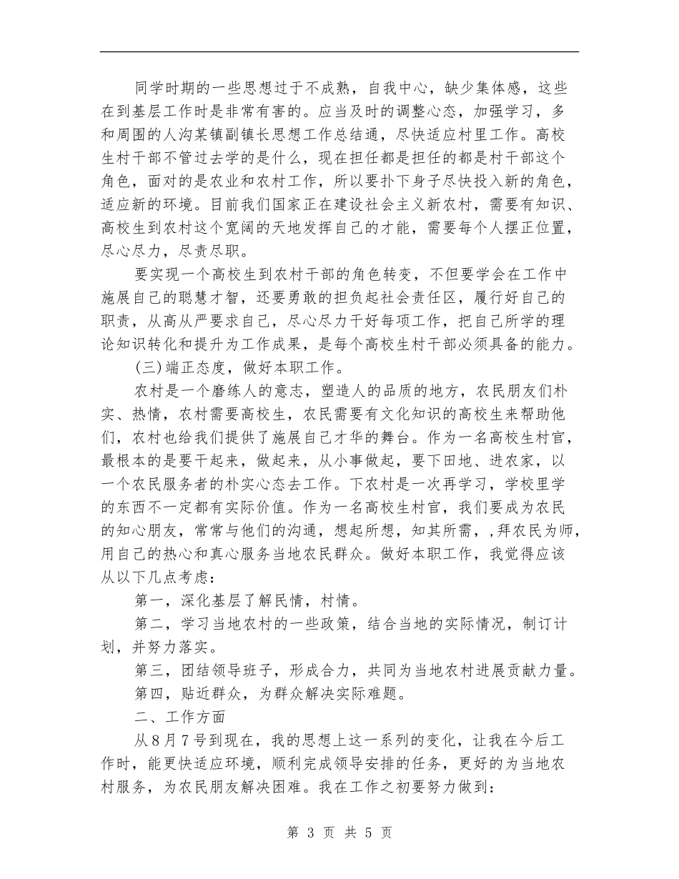 2018年大学生村官工作总结范文_第3页