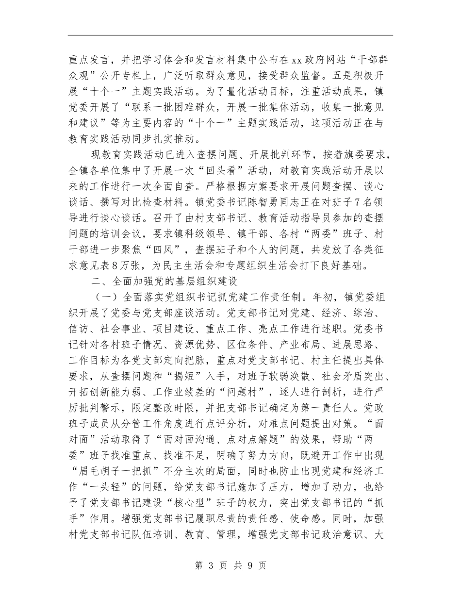 2024年镇党组工作半年总结_第3页