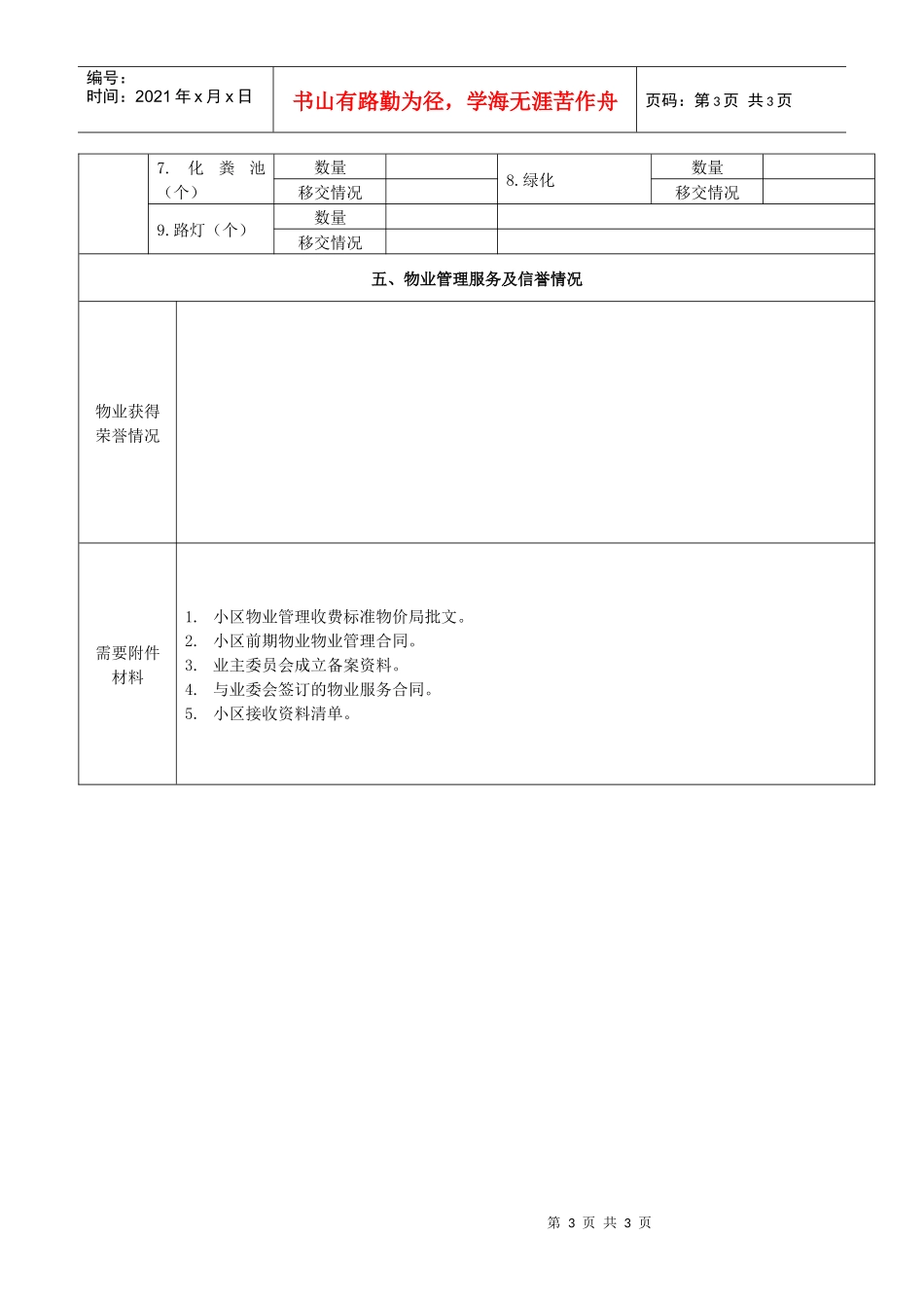 物业项目明细表_第3页