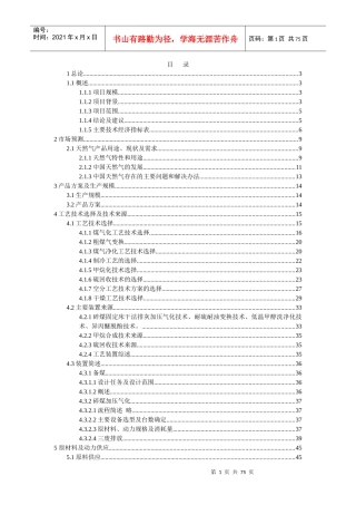 煤化工煤制气可研报告