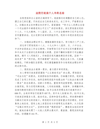 法院行政庭个人年终总结
