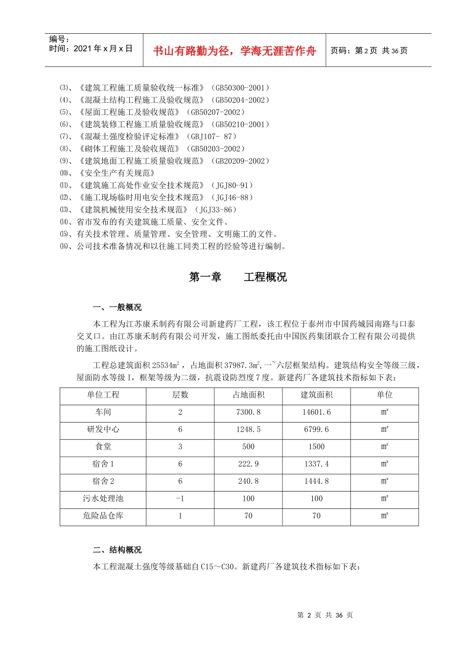 江苏康禾生物制药施工组织设计2_第2页