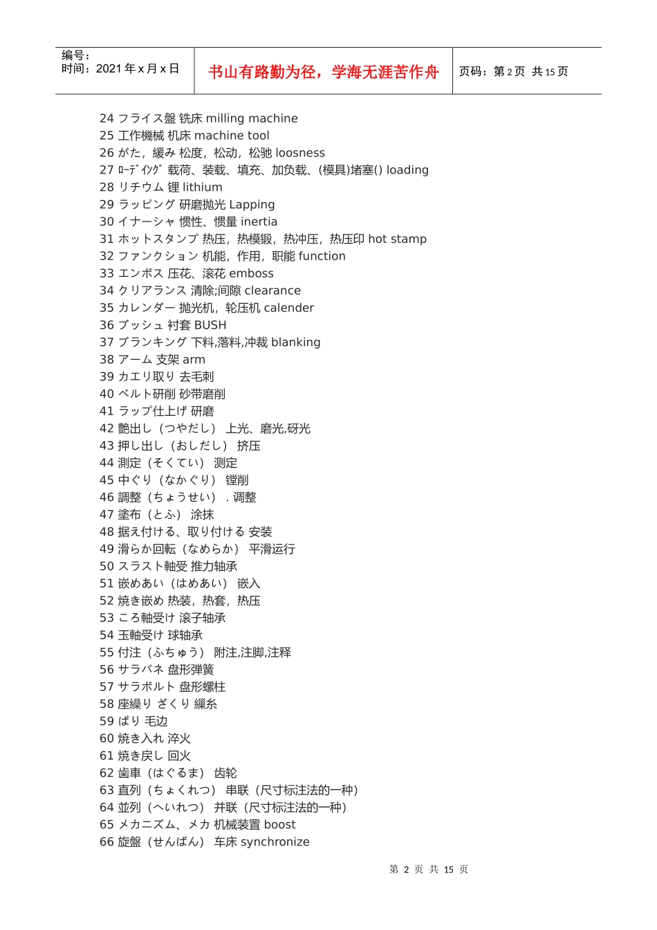 机械日语词汇大全_第2页