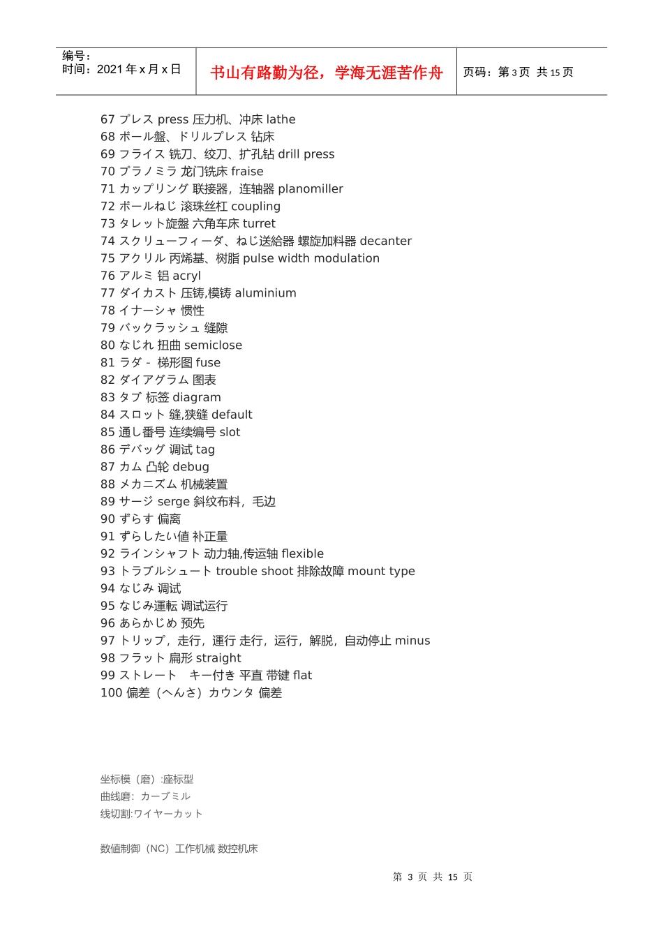 机械日语词汇大全_第3页