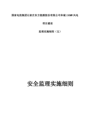 某能源股份有限公司安全监理实施细则