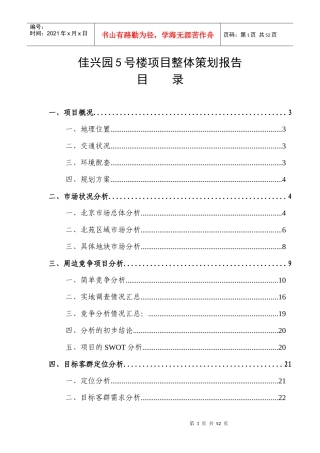 某房地产项目整体策划报告