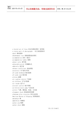 现代机械专业词汇汇总