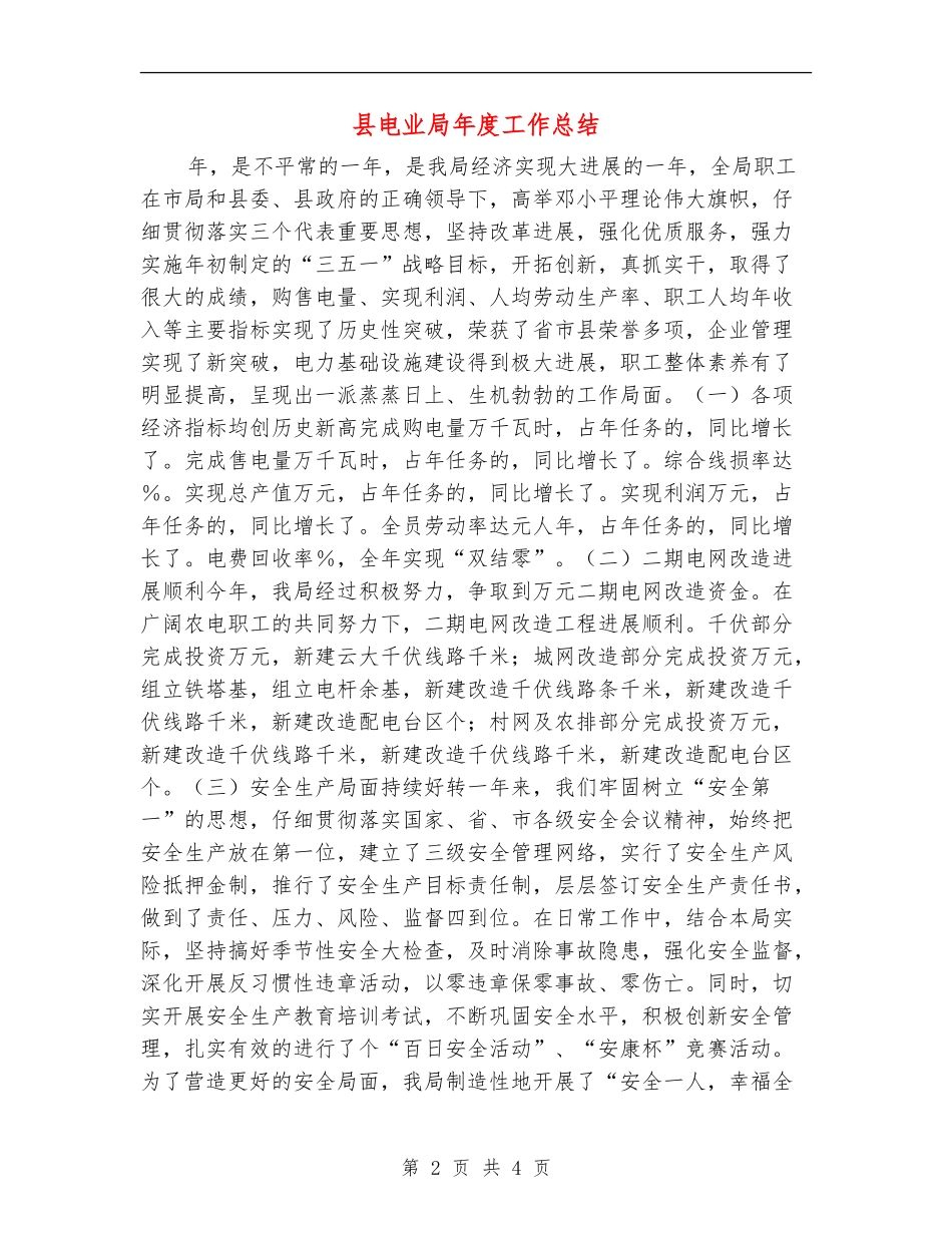 县电业局年度工作总结_第2页