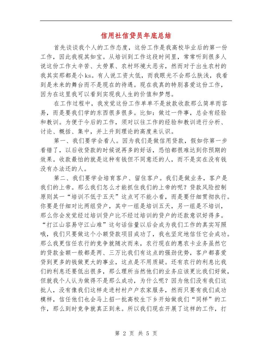 信用社信贷员年底总结_第2页