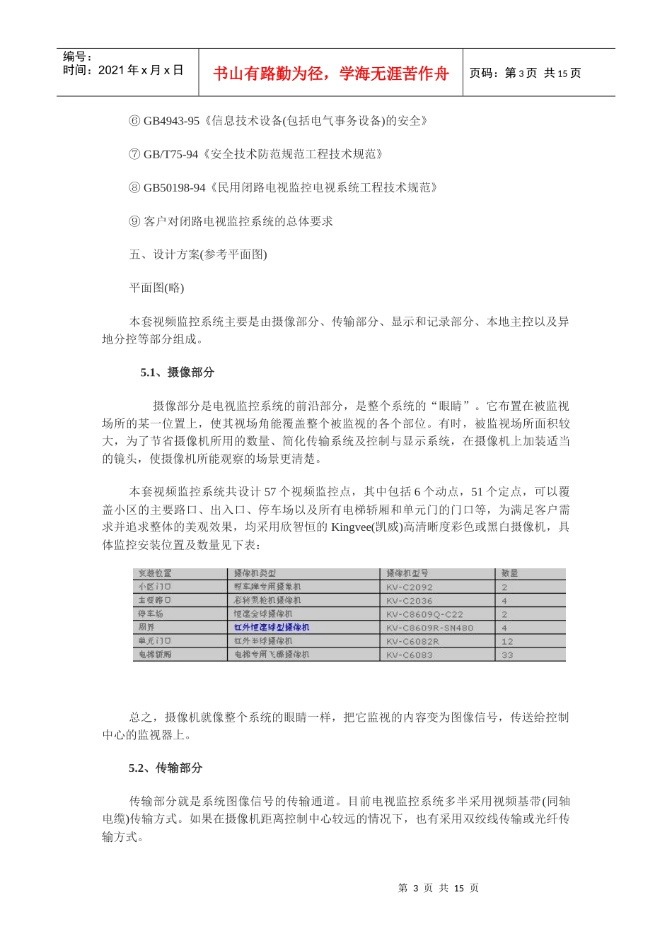 某小区视频监控系统监控方案_第3页