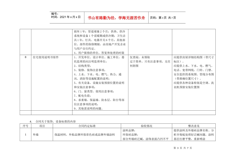 水岸星城H17-3-1-1房屋验收交接记录_第3页